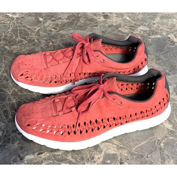 Nike MAYFLY Sneakers Shoes Woven Men\'s Size 13 Terra Red Summit White 833132-600 main image 6